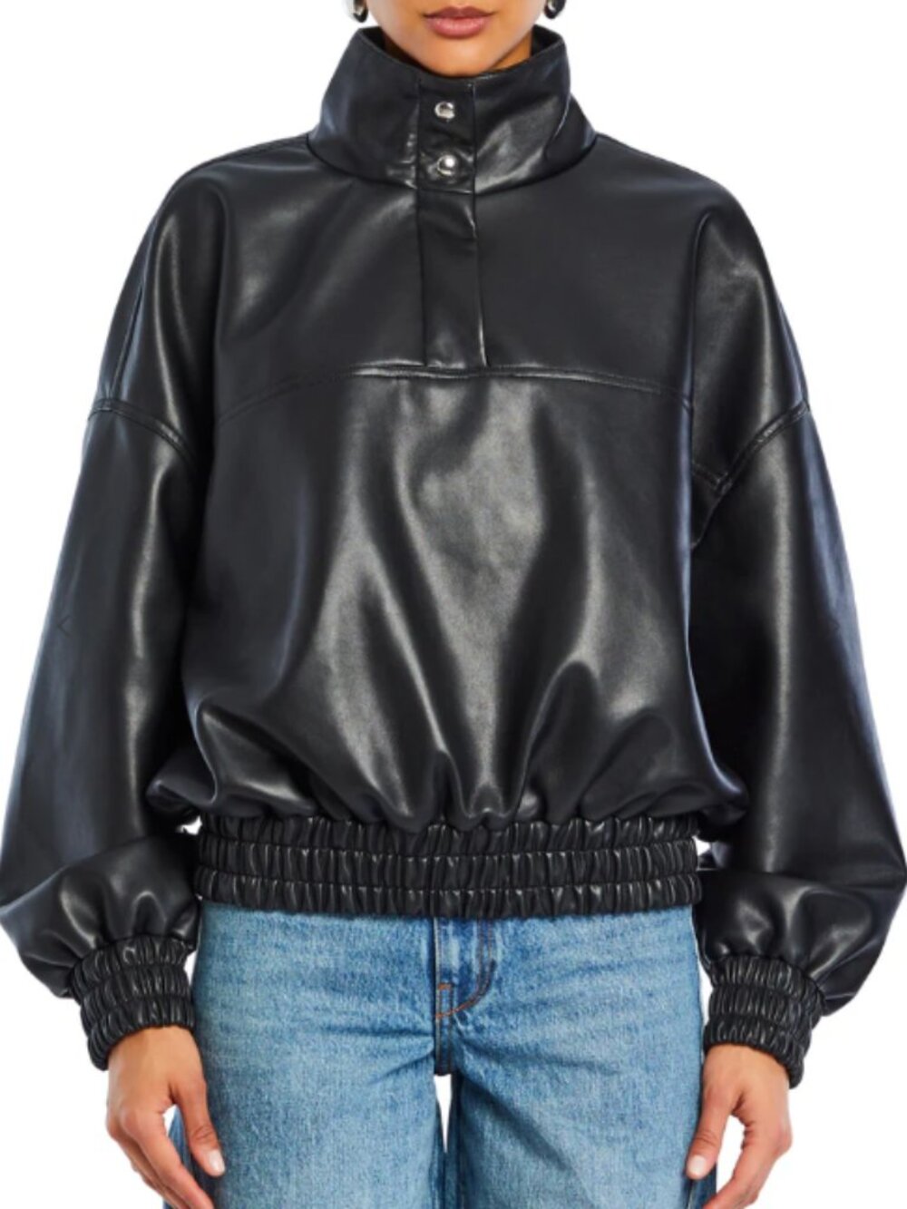 SEROYA Mia Vegan Leather Pullover